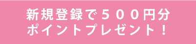 新規会員登を録するだけで、500円相当のポイント